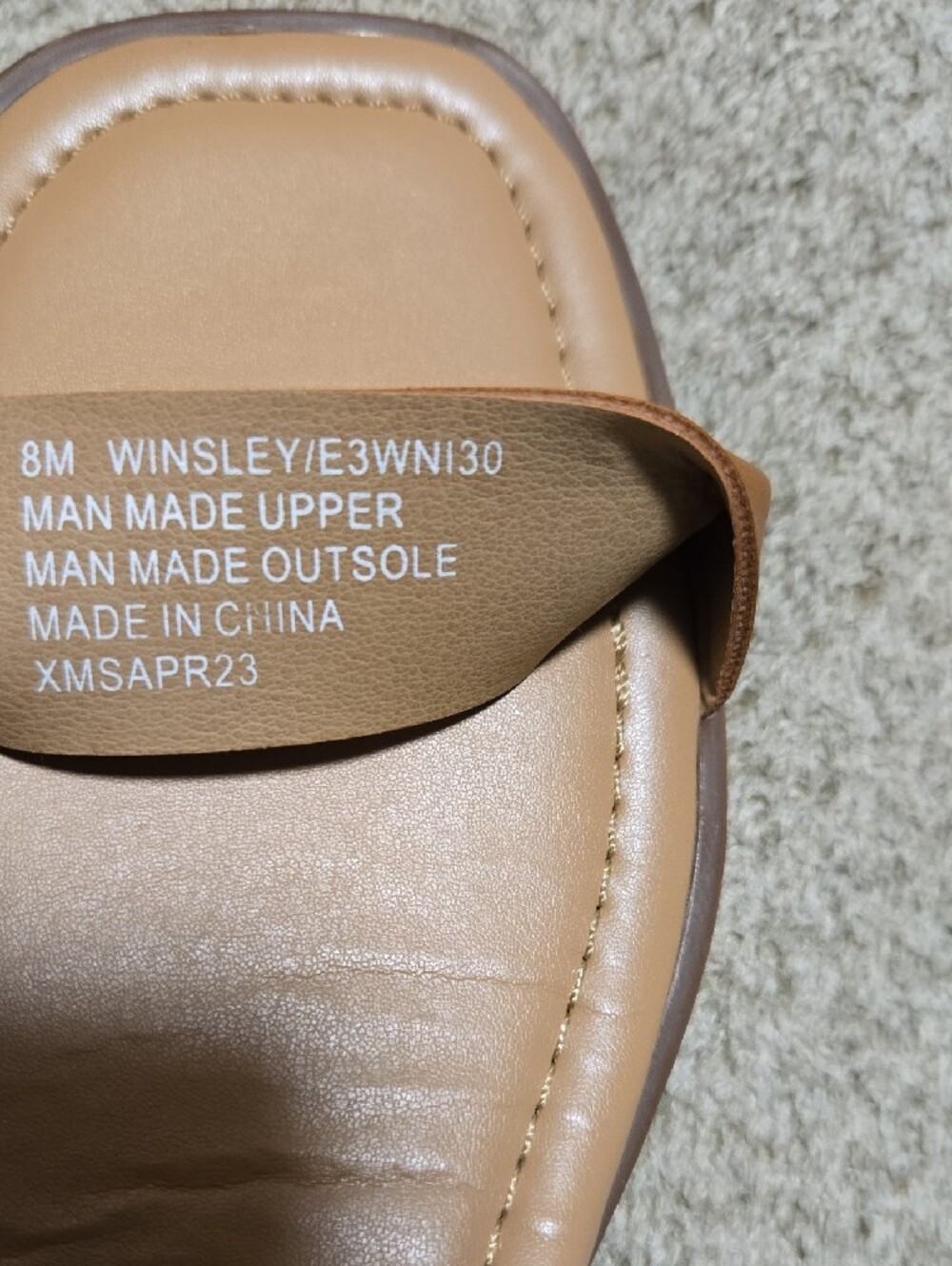 Esprit Winsley Tan Braided & Smooth Dual-Strap Slide Sandals Size 8 - Picture 5 of 5